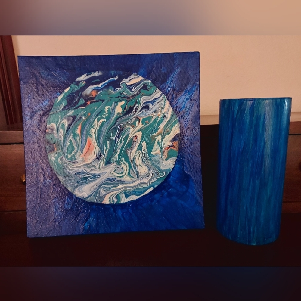 Abstract Painting W/ Vase